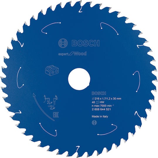 Bosch Δίσκος Κοπής Ξύλου 216mm 2608644521