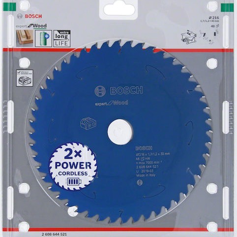 Bosch Δίσκος Κοπής Ξύλου 216mm 2608644521