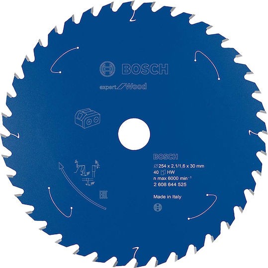 Bosch Expert Δίσκος Κοπής Ξύλου 254mm 2608644525