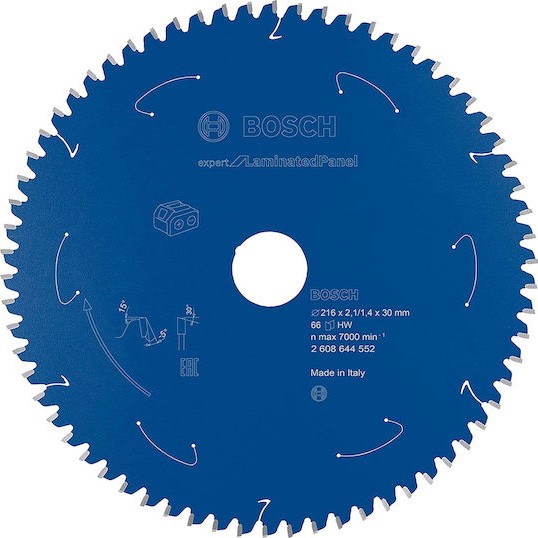 Bosch Δίσκος Κοπής Ξύλου με 66 Δόντια 216mm