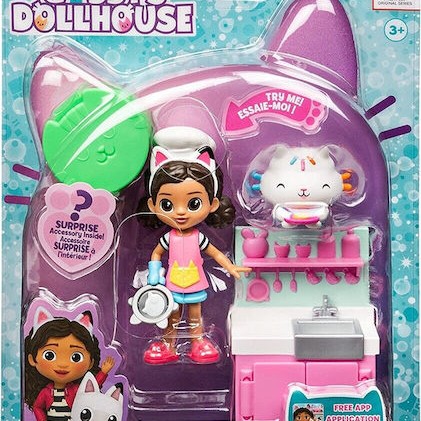 Spin Master Παιχνίδι Μινιατούρα Gabby´s Dollhouse Cat-tivity Pack Cooking Gabby για 3+ Ετών