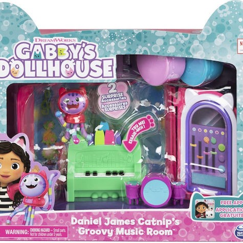 Spin Master Παιχνίδι Μινιατούρα Gabby´s Dollhouse Daniel James Catnip' Groovy Music Room για 3+ Ετών