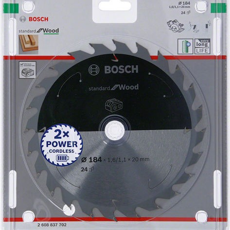 Bosch Standard Δίσκος Κοπής Ξύλου 184mm 2608837702