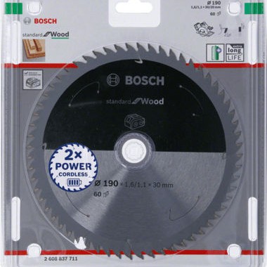Bosch Δίσκος Κοπής Ξύλου 190mm 2608837711