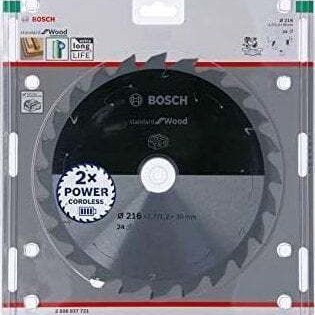 Bosch Standard Δίσκος Κοπής Ξύλου με 24 Δόντια 216mm 3165140958554