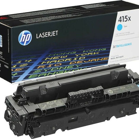 HP 415X Γνήσιο Toner Laser Εκτυπωτή Κυανό High Yield 6000 Σελίδων (W2031X)