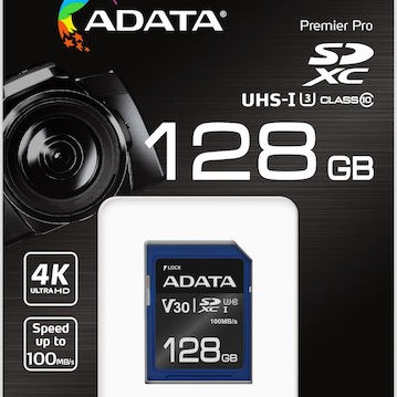 Adata Premier Pro SDXC 128GB Class 10 U3 V30 UHS-I