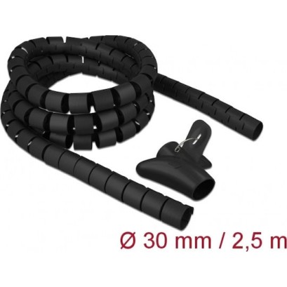 DeLock Spiral Hose 30mm 2.5m Μαύρο