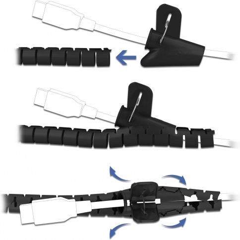 DeLock Spiral Hose 30mm 2.5m Μαύρο