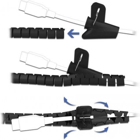 DeLock Spiral Hose 20mm 2.5m Μαύρο