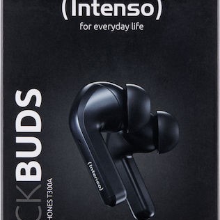 Intenso Black Buds T300a Bluetooth Handsfree Ακουστικά με Θήκη Φόρτισης Μαύρα