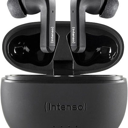 Intenso Black Buds T300a Bluetooth Handsfree Ακουστικά με Θήκη Φόρτισης Μαύρα