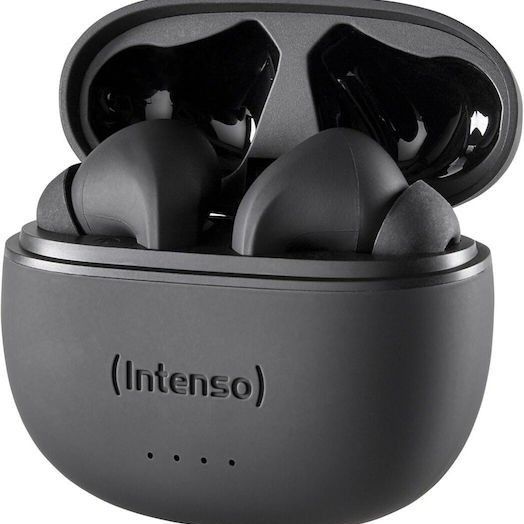 Intenso Black Buds T300a Bluetooth Handsfree Ακουστικά με Θήκη Φόρτισης Μαύρα
