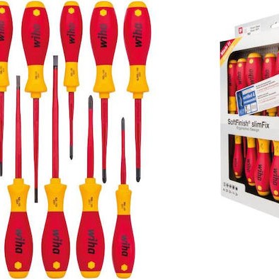 Wiha Σετ Κατσαβίδια Ηλεκτρολόγου με 12 Εναλλασσόμενες Μύτες Softfinish Electric Slimfix