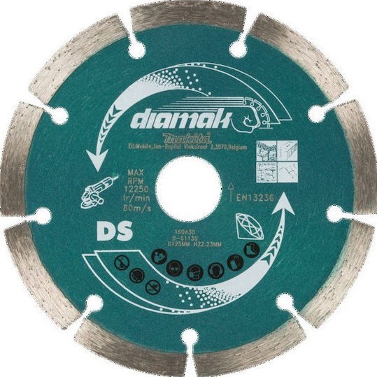 Makita Δίσκος Κοπής Δομικών Υλικών 125mm D-61139