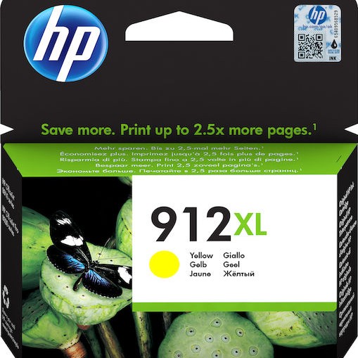 HP 912XL Γνήσιο Μελάνι Εκτυπωτή InkJet Κίτρινο (3YL83AE)