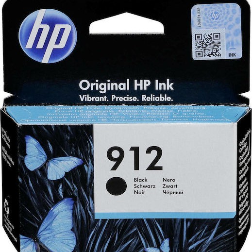 HP 912 Γνήσιο Μελάνι Εκτυπωτή InkJet Μαύρο (3YL80AE)