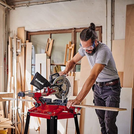 Einhell ΤC-SM 2531/2 U Φαλτσοπρίονο Ρεύματος Συρόμενο με Ισχύ 1900W, Οδηγό Laser, Δίσκο Κοπής Διαμέτρου 254mm & Ταχύτητα Κοπής 4800rpm