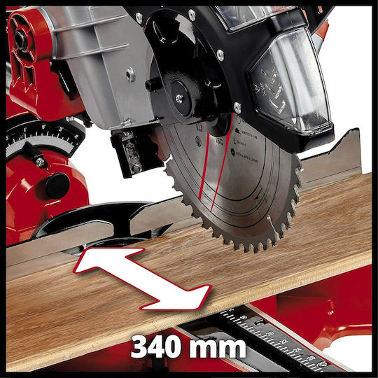 Einhell TC-SM 2534/1 Dual Φαλτσοπρίονο Ρεύματος Συρόμενο με Ισχύ 2350W, Οδηγό Laser, Δίσκο Κοπής Διαμέτρου 250mm & Ταχύτητα Κοπής 4000rpm