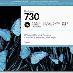 HP 730 Γνήσιο Μελάνι Εκτυπωτή InkJet Photo Μαύρο (P2V73A)