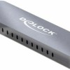 DeLock Θήκη για Σκληρό Δίσκο M.2 PCI Express NVME με σύνδεση USB 3.2 Type-C σε Ασημί χρώμα