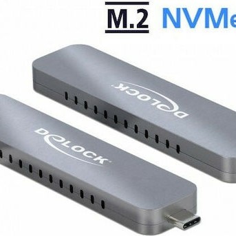 DeLock Θήκη για Σκληρό Δίσκο M.2 PCI Express NVME με σύνδεση USB 3.2 Type-C σε Ασημί χρώμα