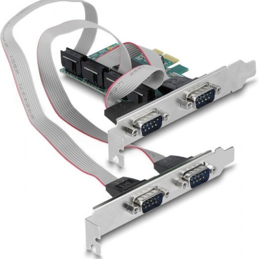 DeLock Κάρτα PCIe σε 4 θύρες RS232 DB9 Serial