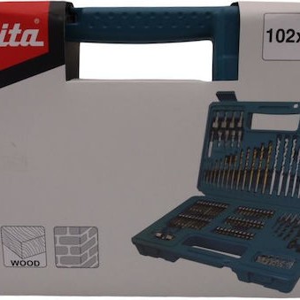 Makita Σετ 102 Τρυπάνια & Μύτες με Κυλινδρικό Στέλεχος για Ξύλο και Γυψοσανίδα