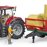 Bruder Φορτωτής Case IH Optum 300CVX & Bale Transport Trailer για 3+ Ετών
