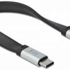 DeLock Flat USB 3.1 Cable USB-C male - USB-C 50W Μαύρο 0.22m (85926)
