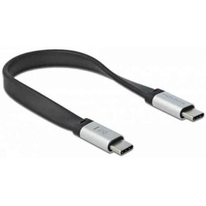 DeLock Flat USB 3.1 Cable USB-C male - USB-C 50W Μαύρο 0.22m (85926)