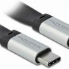 DeLock Flat USB 3.1 Cable USB-C male - USB-C 50W Μαύρο 0.22m (85926)