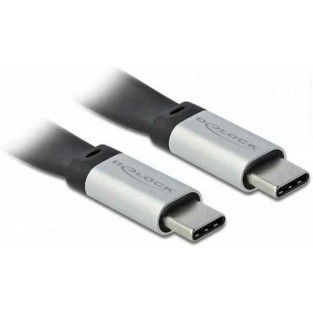 DeLock Flat USB 3.1 Cable USB-C male - USB-C 50W Μαύρο 0.22m (85926)