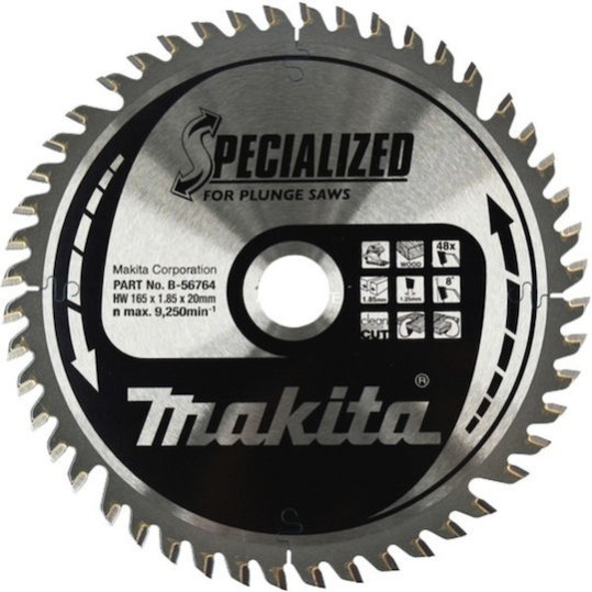 Makita Δίσκος Κοπής Ξύλου 165mm B-56764