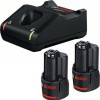 Bosch Σετ 2 Μπαταριών Εργαλείου Λιθίου 12V Χωρητικότητας 3Ah με Φορτιστή GAL 12V-40