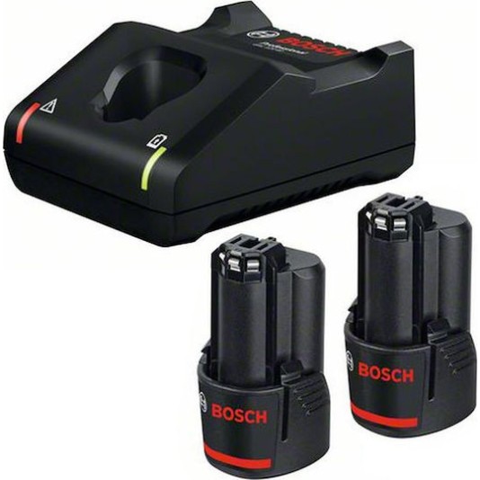 Bosch Σετ 2 Μπαταριών Εργαλείου Λιθίου 12V Χωρητικότητας 3Ah με Φορτιστή GAL 12V-40