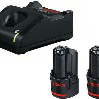 Bosch Σετ 2 Μπαταριών Εργαλείου Λιθίου 12V Χωρητικότητας 3Ah με Φορτιστή GAL 12V-40