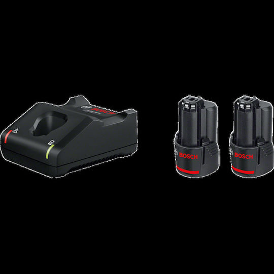 Bosch Σετ 2 Μπαταριών Εργαλείου Λιθίου 12V Χωρητικότητας 3Ah με Φορτιστή GAL 12V-40