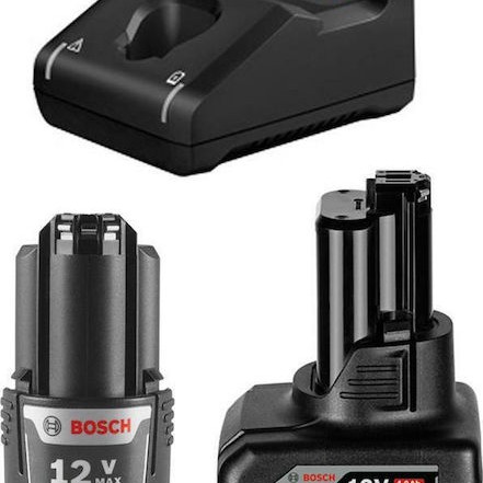 Bosch Σετ 2 Μπαταριών Εργαλείου Λιθίου 12V Χωρητικότητας 2Ah με Φορτιστή GAL 12V-40