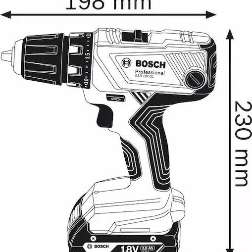 Bosch GSR 18V-21 Professional Δραπανοκατσάβιδο Μπαταρίας Solo 18V