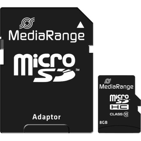 MediaRange microSDHC 8GB Class 10 High Speed με αντάπτορα