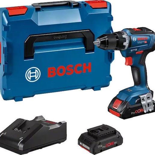 Bosch GSR 18V-55 Κρουστικό Δραπανοκατσάβιδο Μπαταρίας Brushless 18V 2x4Ah