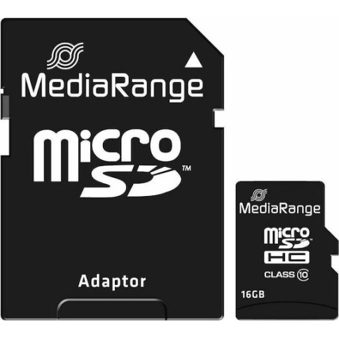 MediaRange MR958 microSDHC 16GB Class 10 A1 High Speed με αντάπτορα