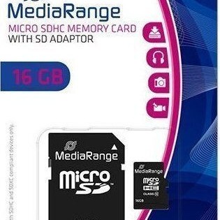 MediaRange MR958 microSDHC 16GB Class 10 A1 High Speed με αντάπτορα