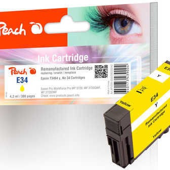 Peach Συμβατό Μελάνι Εκτυπωτή InkJet Epson C13T34644010 Κίτρινο 1τμχ