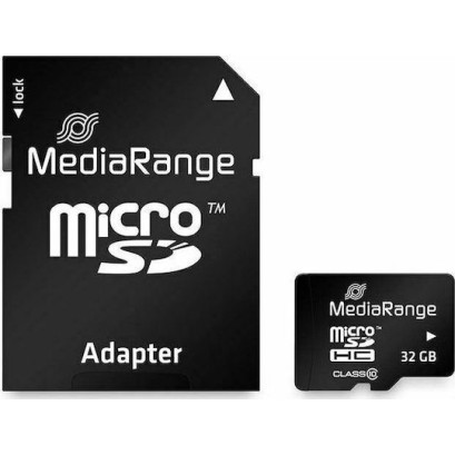 MediaRange MR959 microSDHC 32GB Class 10 A1 High Speed με αντάπτορα