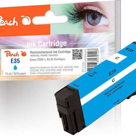 Peach Συμβατό Μελάνι Εκτυπωτή InkJet Epson Κυανό 1τμχ