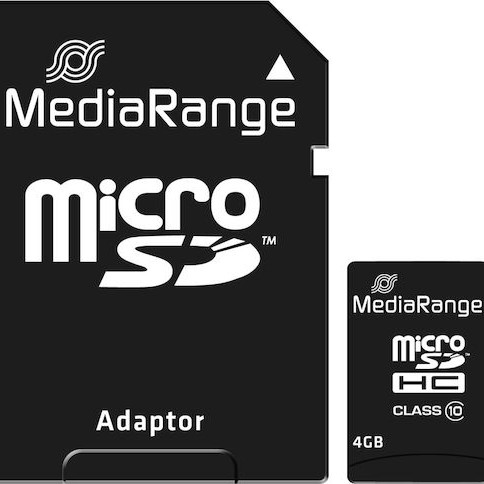 MediaRange microSDHC 4GB Class 10 High Speed με αντάπτορα