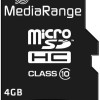 MediaRange microSDHC 4GB Class 10 High Speed με αντάπτορα