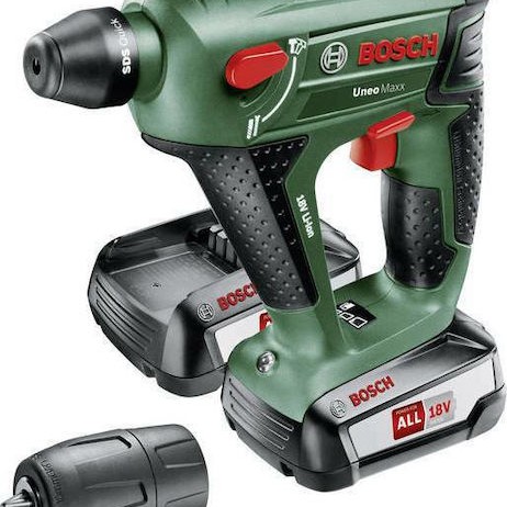 Bosch Uneo Maxx Κρουστικό Σκαπτικό Πιστολέτο Μπαταρίας 18V 2x2.5Ah με Υποδοχή SDS Plus